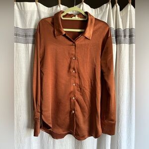 Fall satin layering blouse